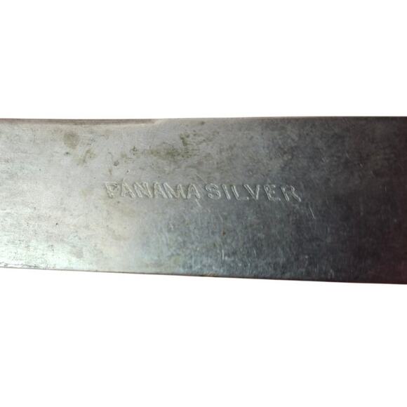 Panama Silver PAV1 Dinner Knives Set of 5 Vintage Silverplate 9" Ornate Design - Picture 3 of 7